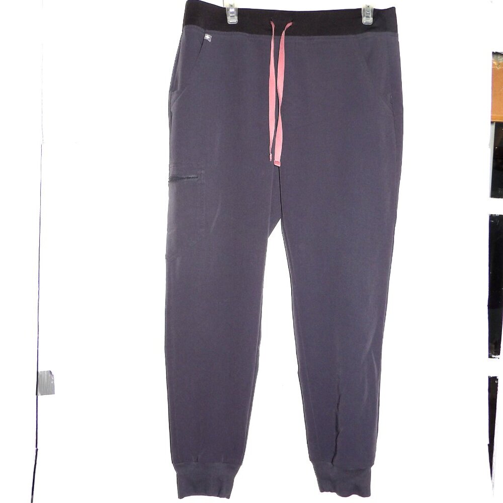 Figs Gray Jogger Style Women's Scrub Set Large Top, Medium Bottom - Picture 3 of 5